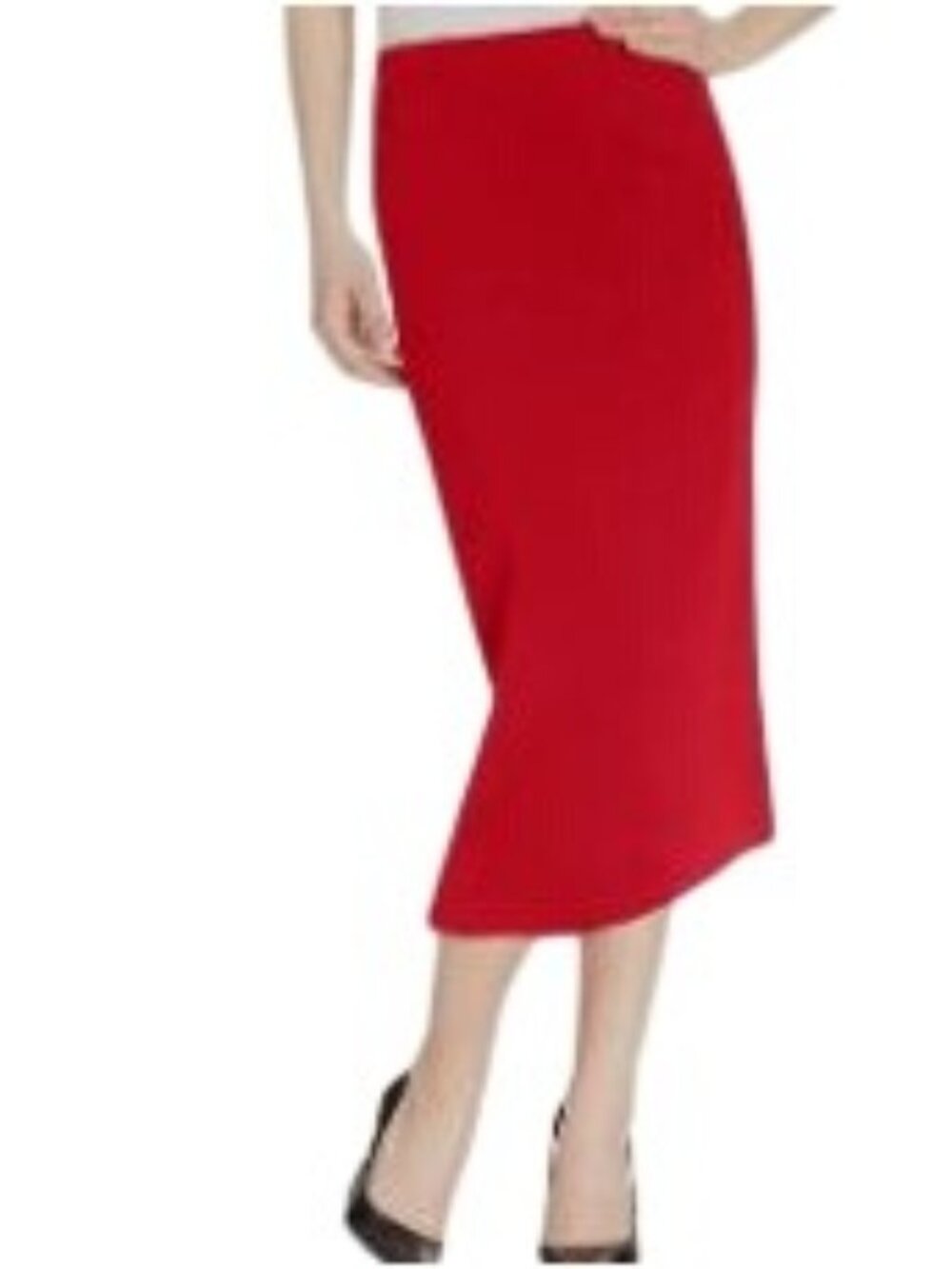 Kasper Size 18 Bright Red Crepe Pencil Skirt Midi